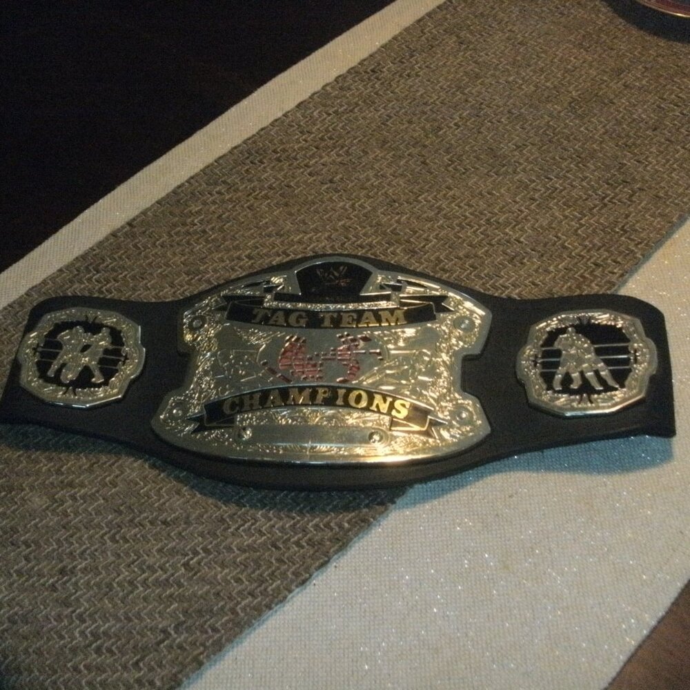 2005 Jacks Pacific Play Toy Cosplay WWE Championship Tag Team Champions Belt OS